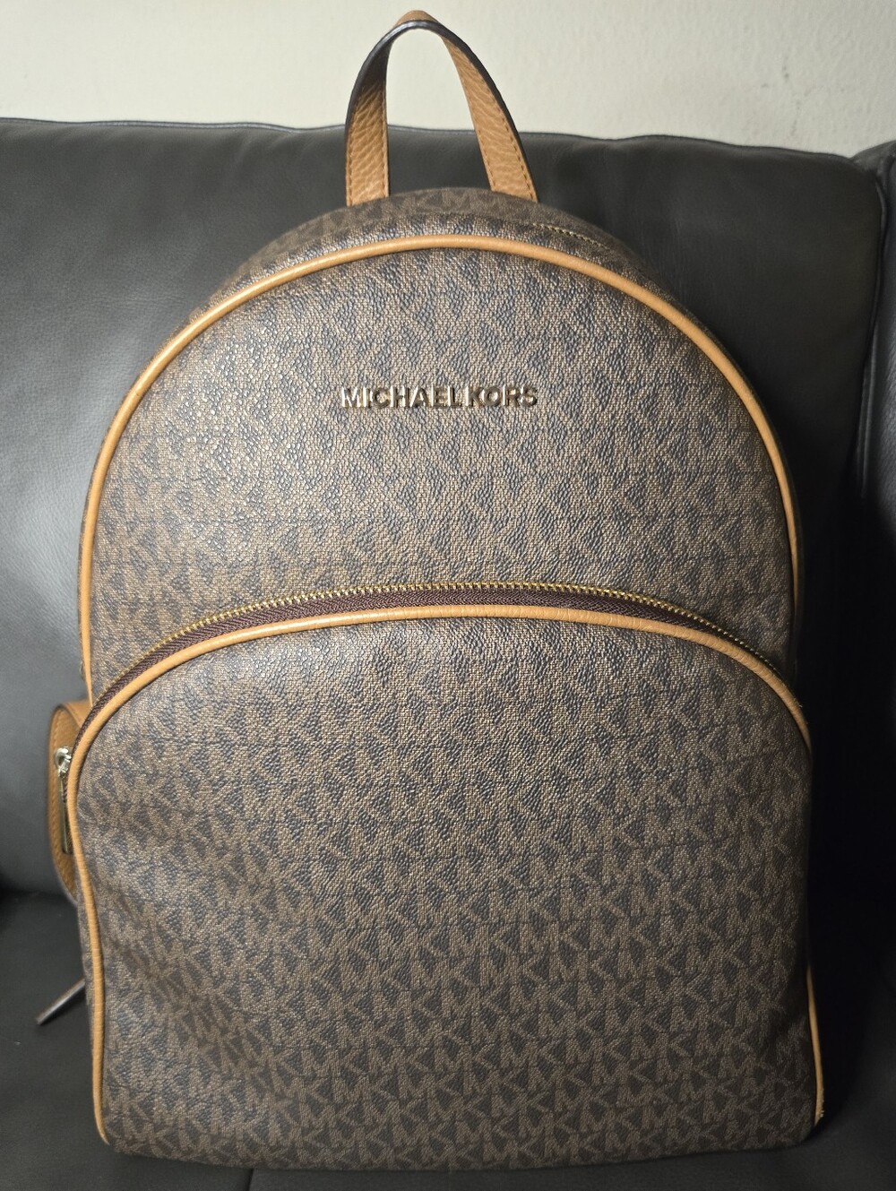 Michael Kors Brown Logo Backpack